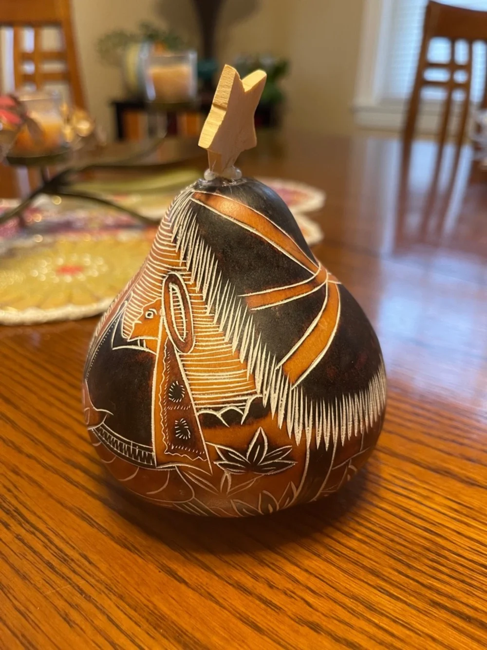 Gourd with Nativity Scene and Star. Handcrafted in Peru - Picture 4 of 9